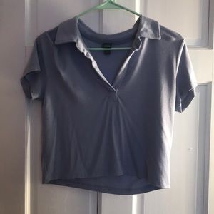 Purple collared crop top